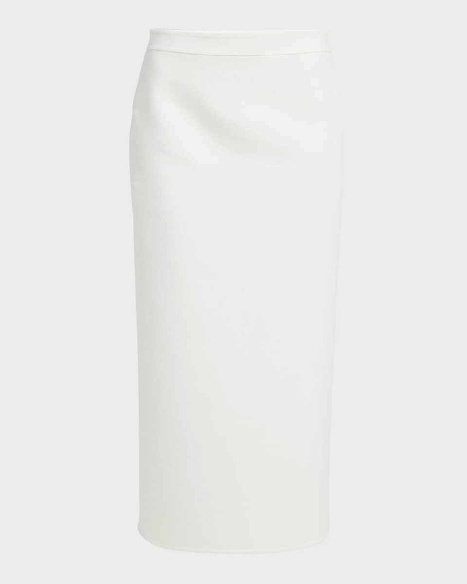 Cashmere Compact Pencil Midi Skirt